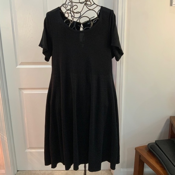 Torrid Sweater Skater Black Midi Dress Plus Size 4X New - Picture 1 of 7